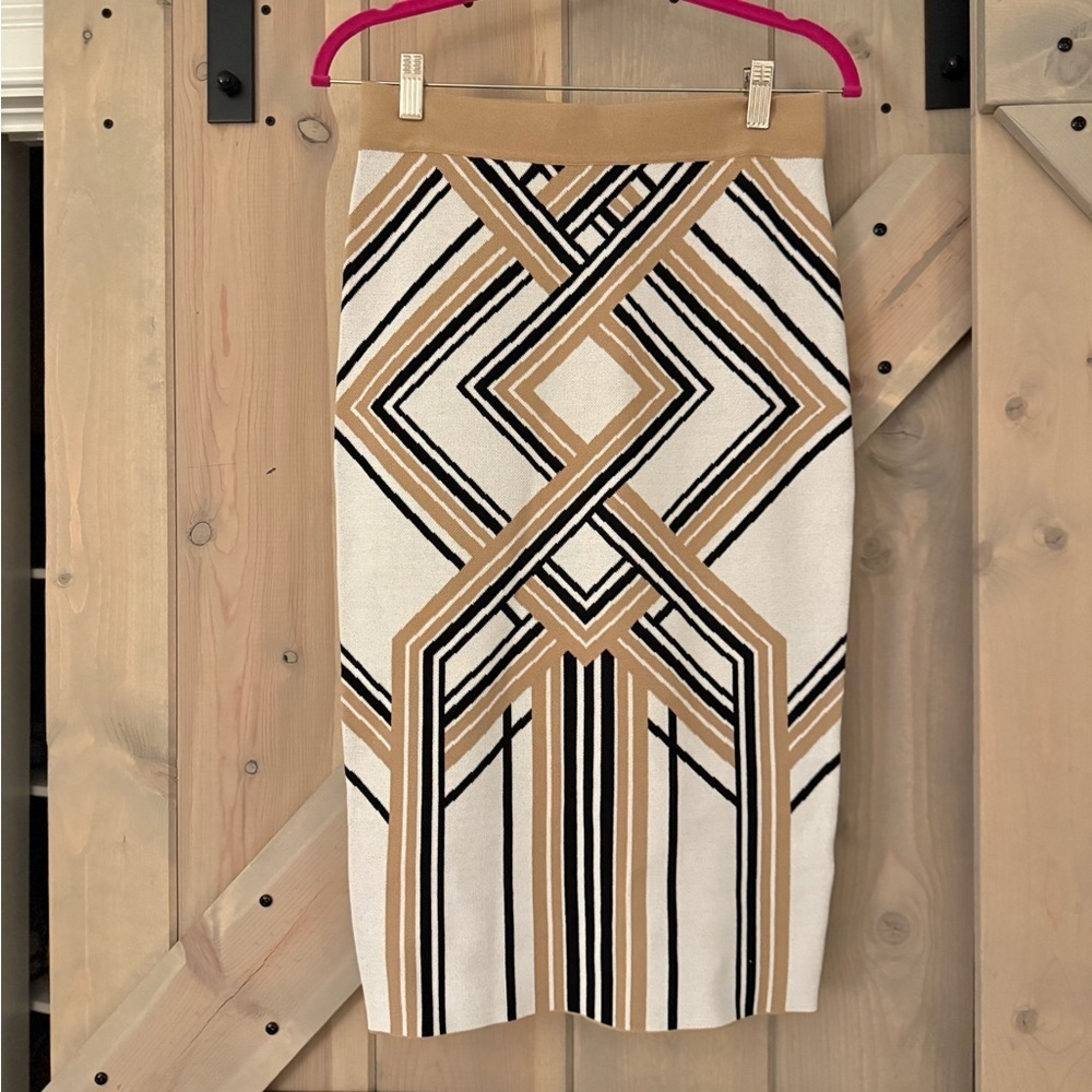 NWT Karen Millen Geometric Knit Midi Skirt